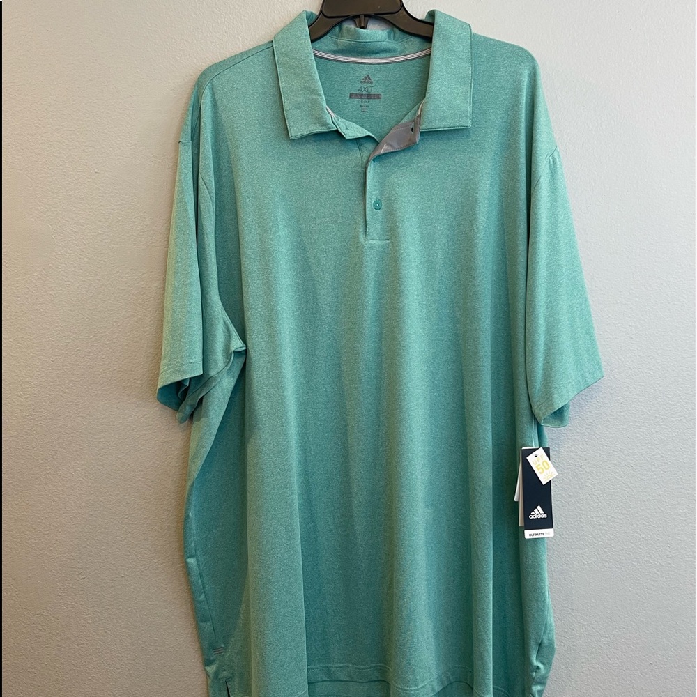 Adidas 4XLT Golf Polo in Light Green Heather - Brand New With Tags